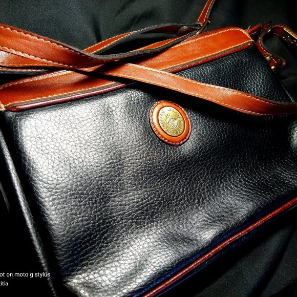 Vintage Oggi Domini Black/Brown Leather Bag - Picture 1 of 6